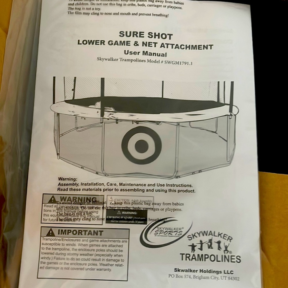 Lower game and net for Trampoline. New !!!